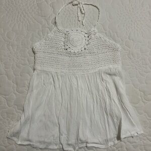 Sim & Sam White Smocked Skirt